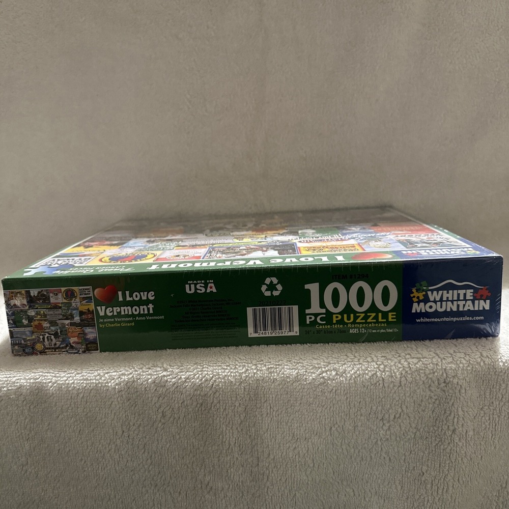 2021 White Mountain Puzzle I Love Vermont Collage Jigsaw 1000 Piece New Sealed - Picture 6 of 8